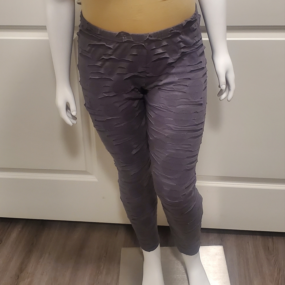 connection 18 light grey distressed cutout tights with lavender circle embellish